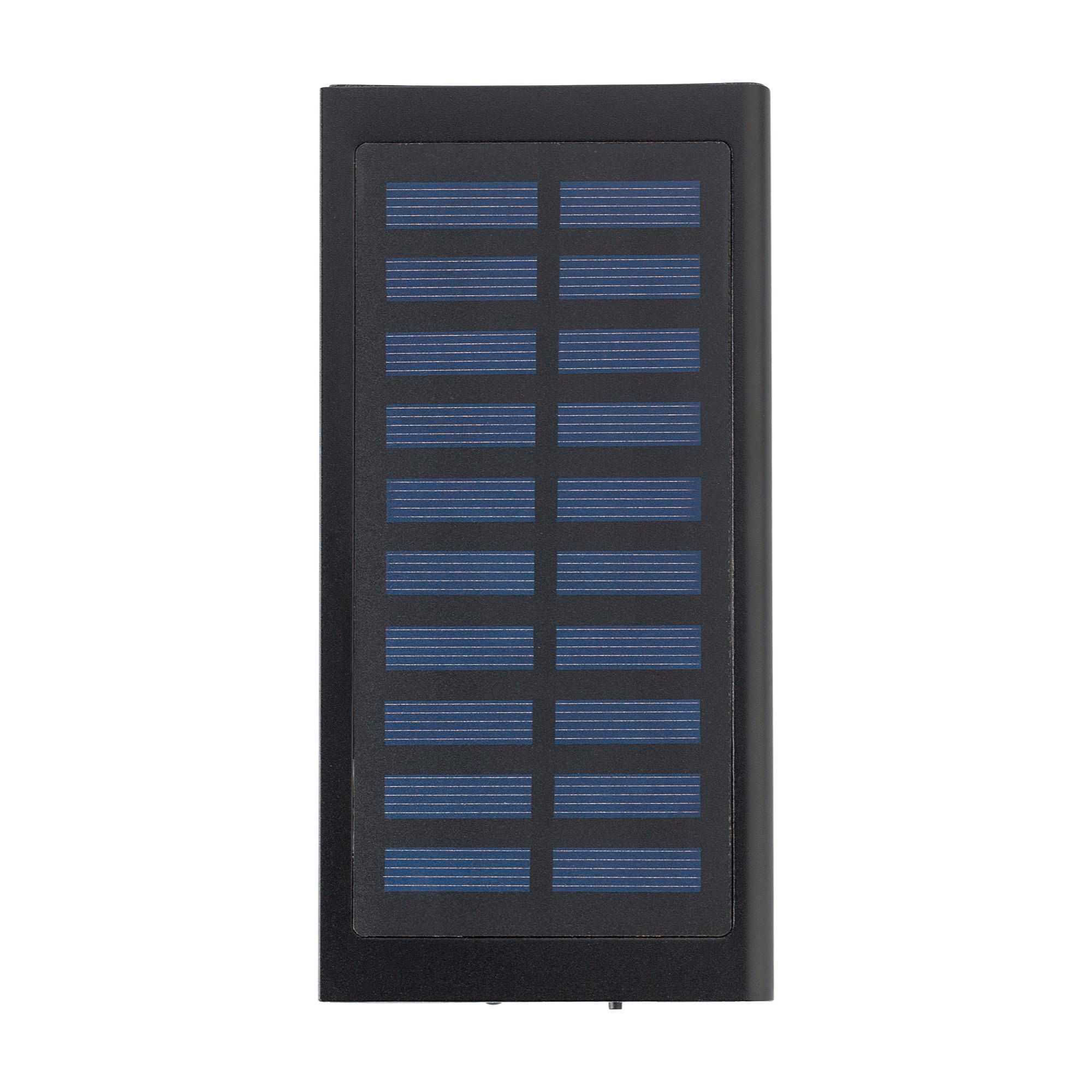 Solar power bank Sonne – 8,000 mAh, black