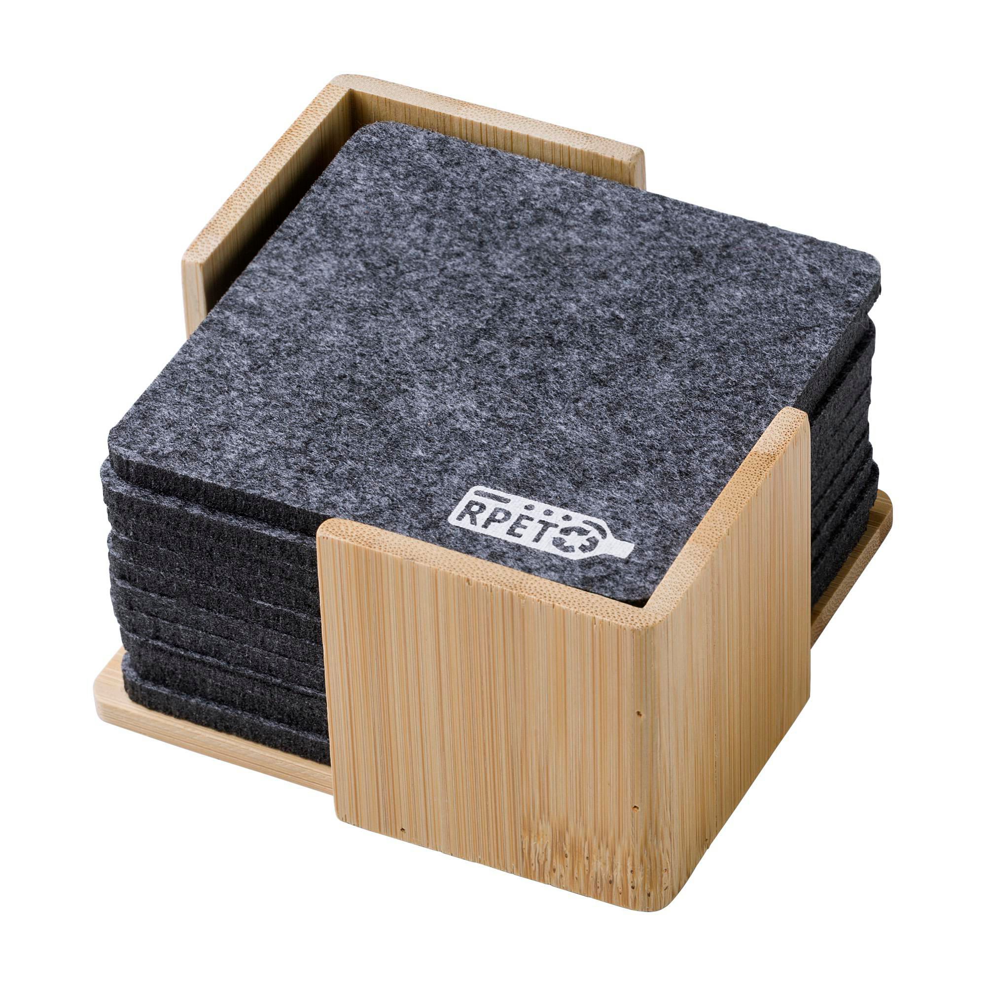 Untersetzer-Set Lawrence – Bambushalter, grau