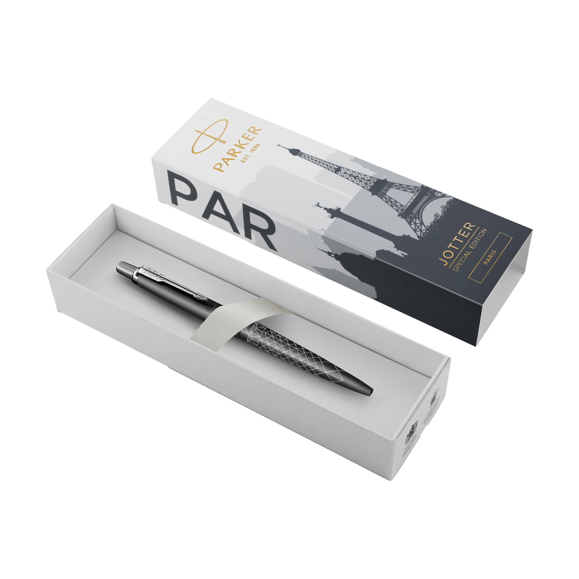 Stylo bille Parker Jotter Global Icon Paris – Encre bleue, gris