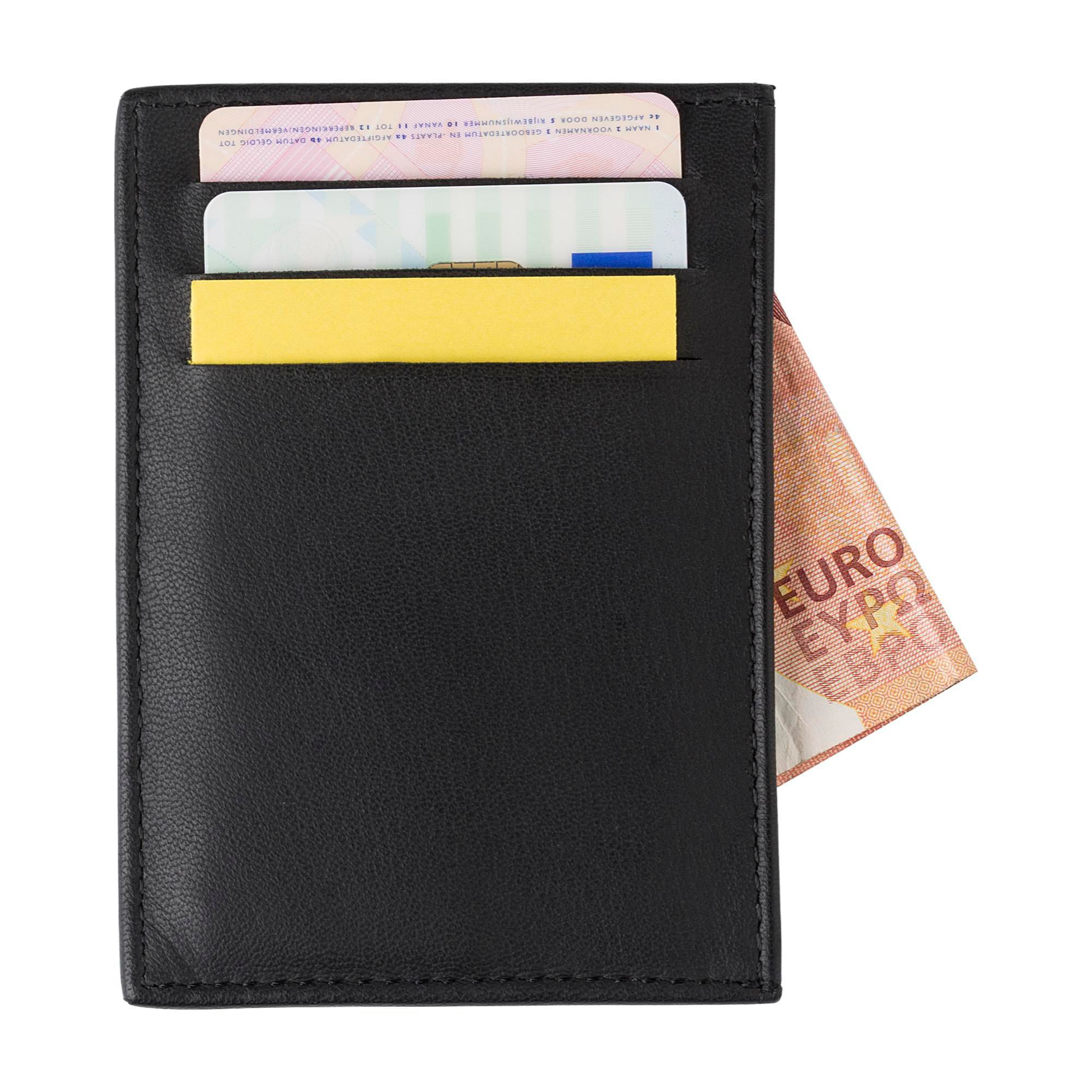 Card wallet Logan – Goat leather – RFID, black