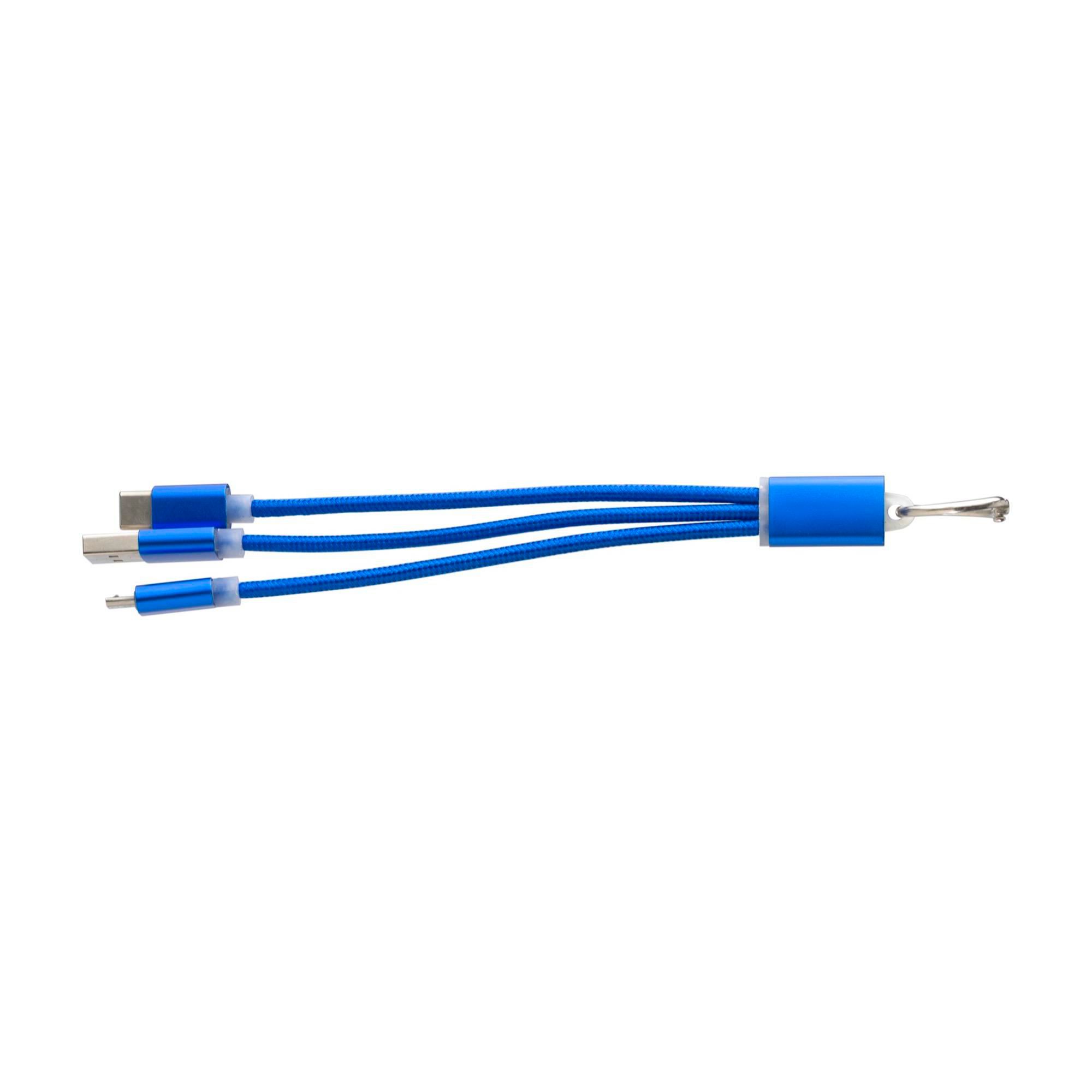 Ladekabel Alvin – 3-in-1, kobaltblau