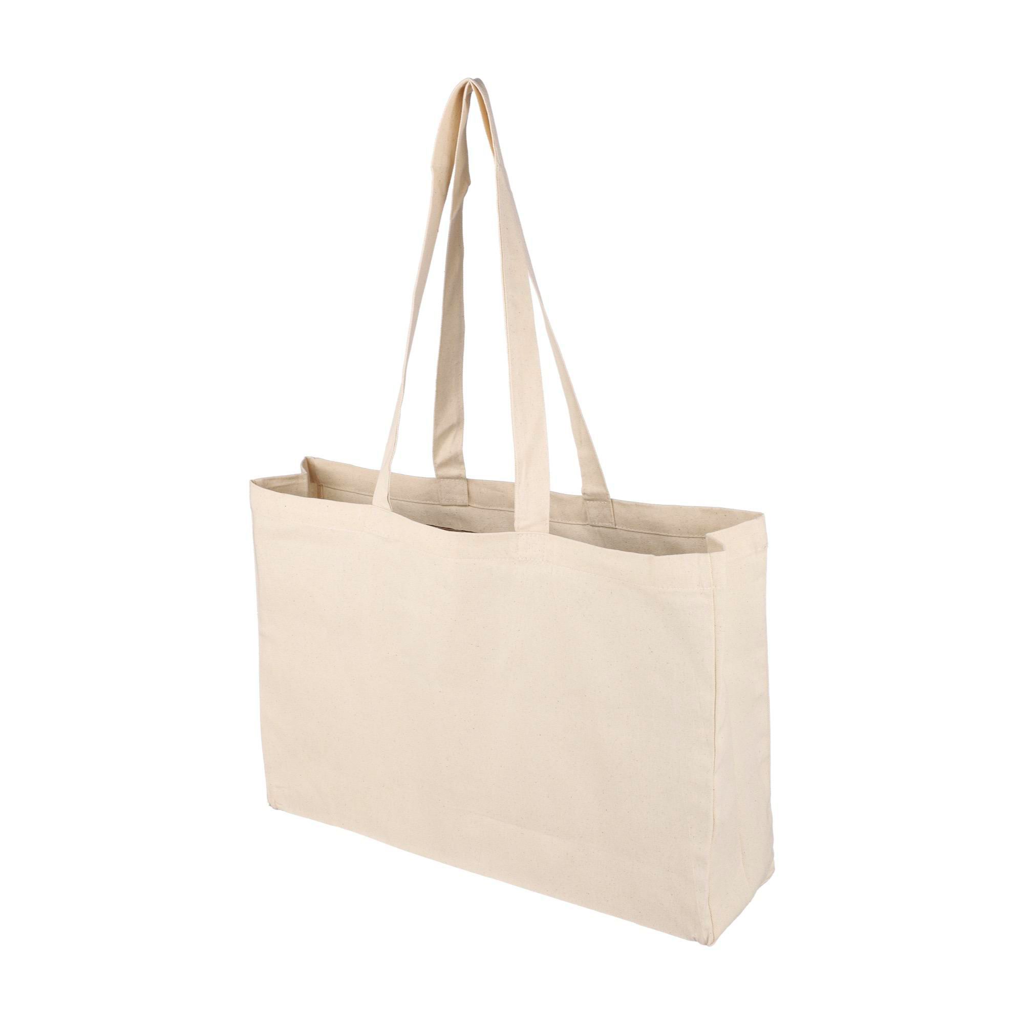 Sac shopping Imogen – Coton OEKO-TEX – 220 g/m², kaki écru