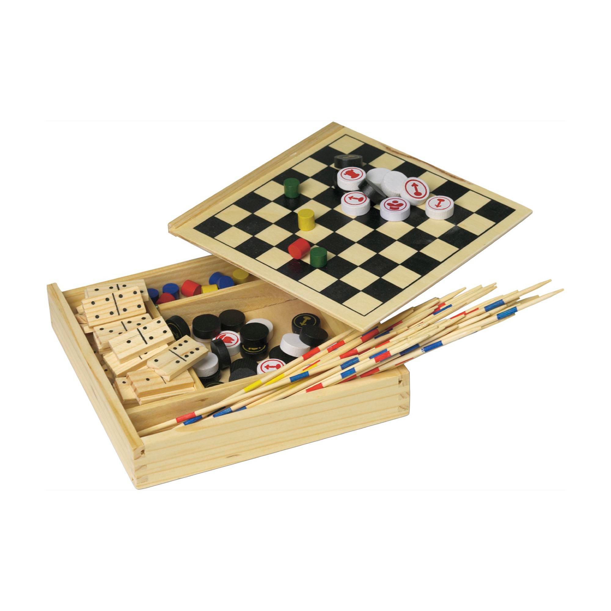 Game set Cherie – Wooden – 5-in-1, brown