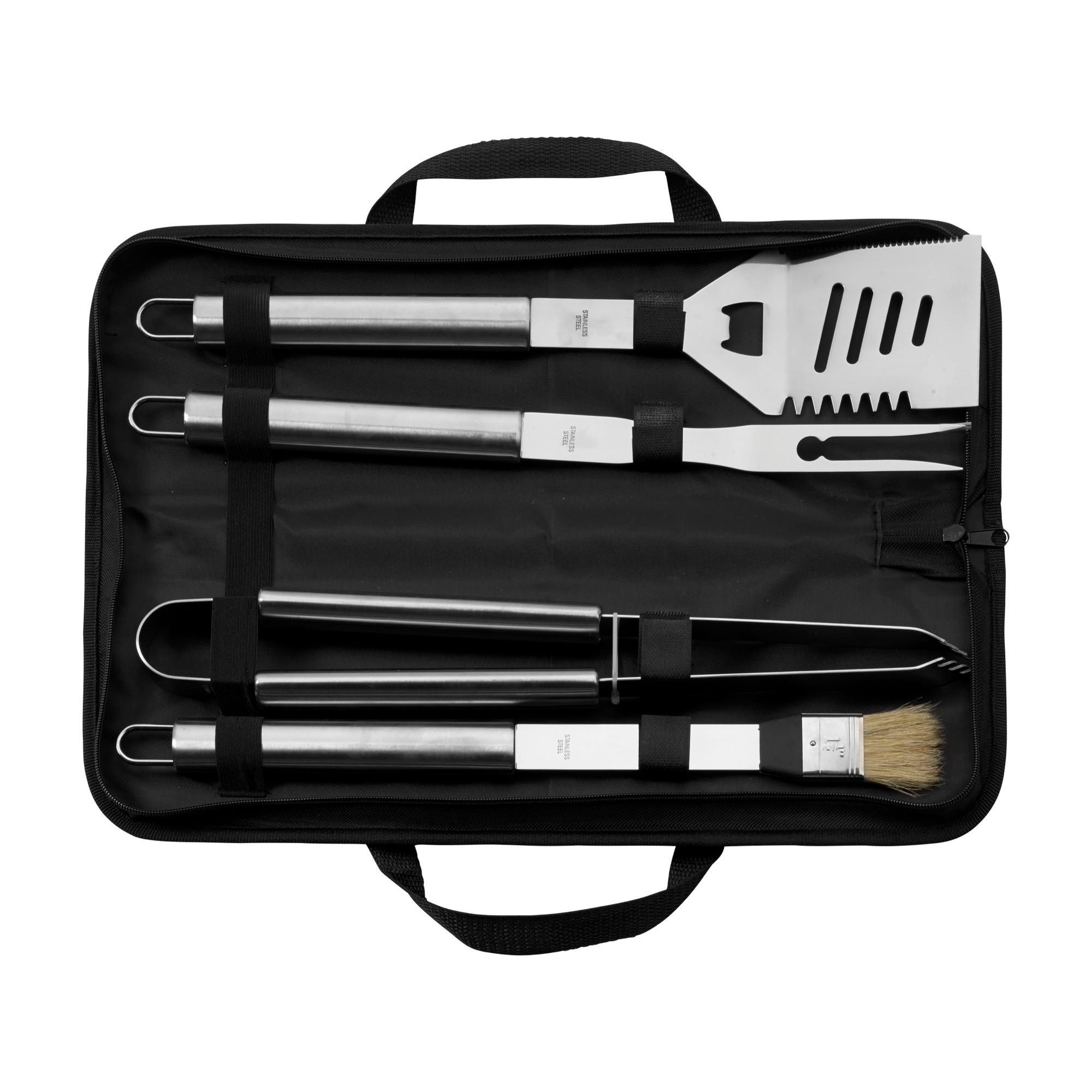 Set barbecue Silas – Inox – 4 pcs, noir