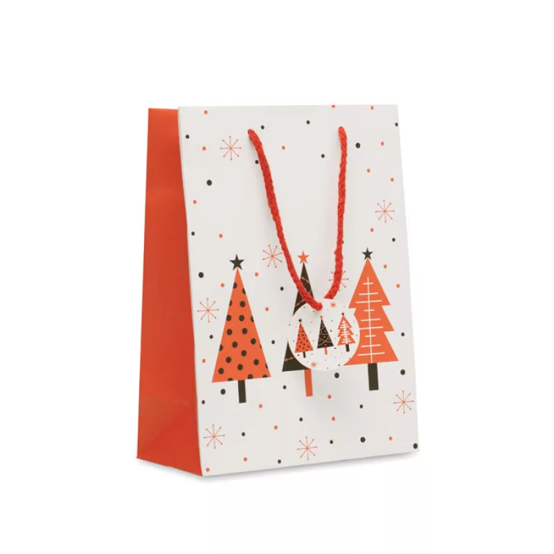 Geschenkpapiertüte, medium, Weiß