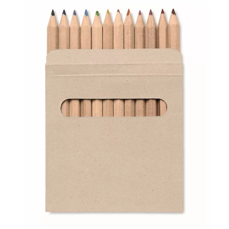 Etui fenêtre 12 crayons, Marron