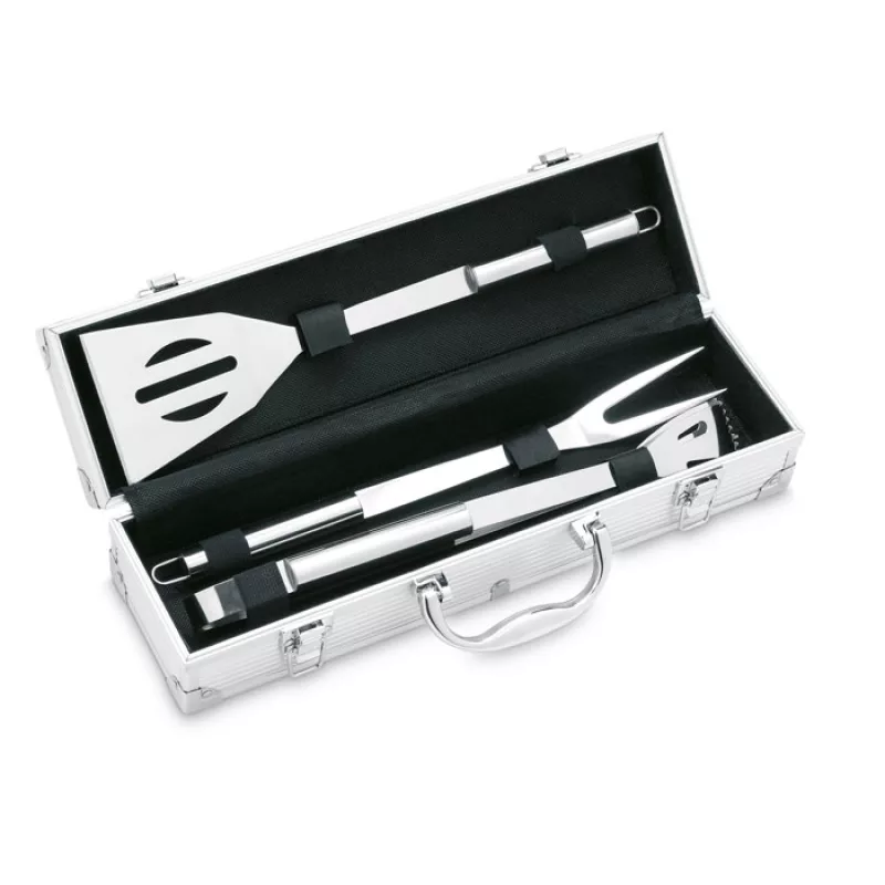 Coffret barbecue 3 pièces, Argent