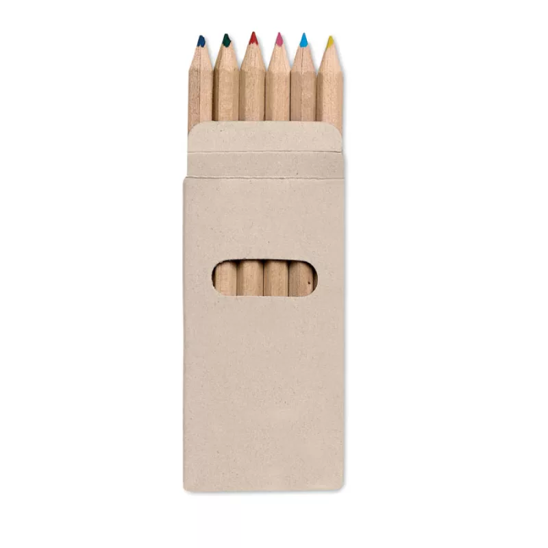 6 coloured pencils in box, Multicolour