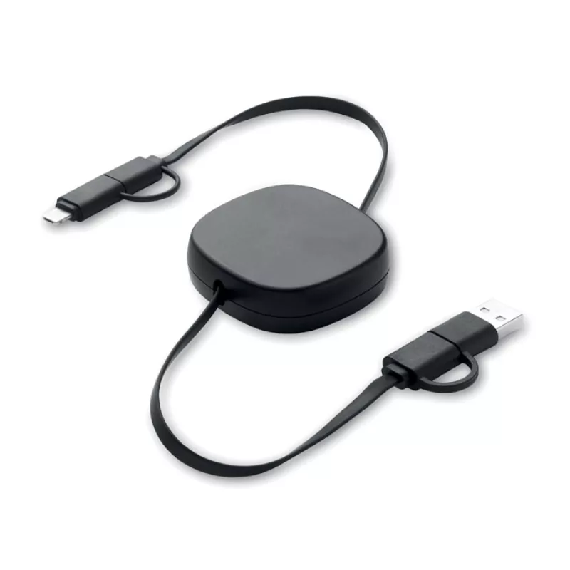60W retractable charging cable, Black