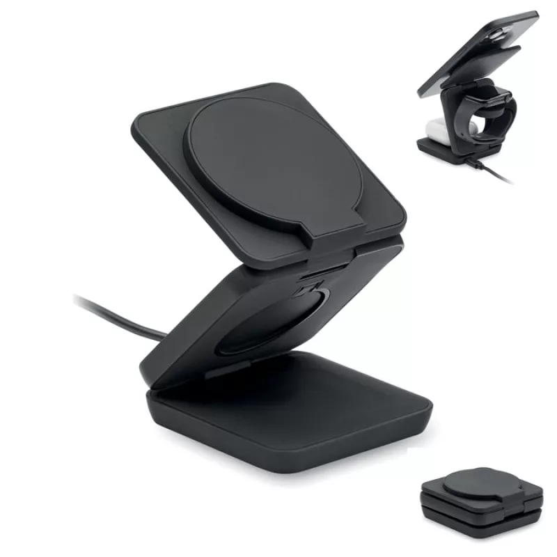 3in1 faltbare Ladestation, Schwarz