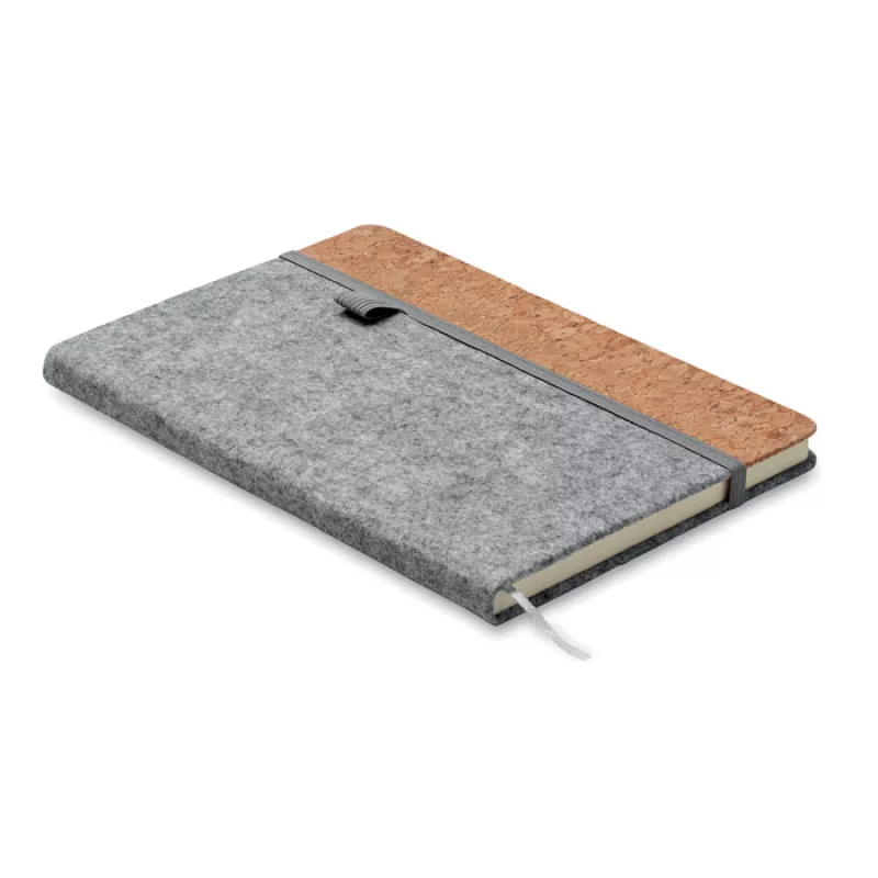 DIN A5 Notizbuch RPET-Filz, Grau