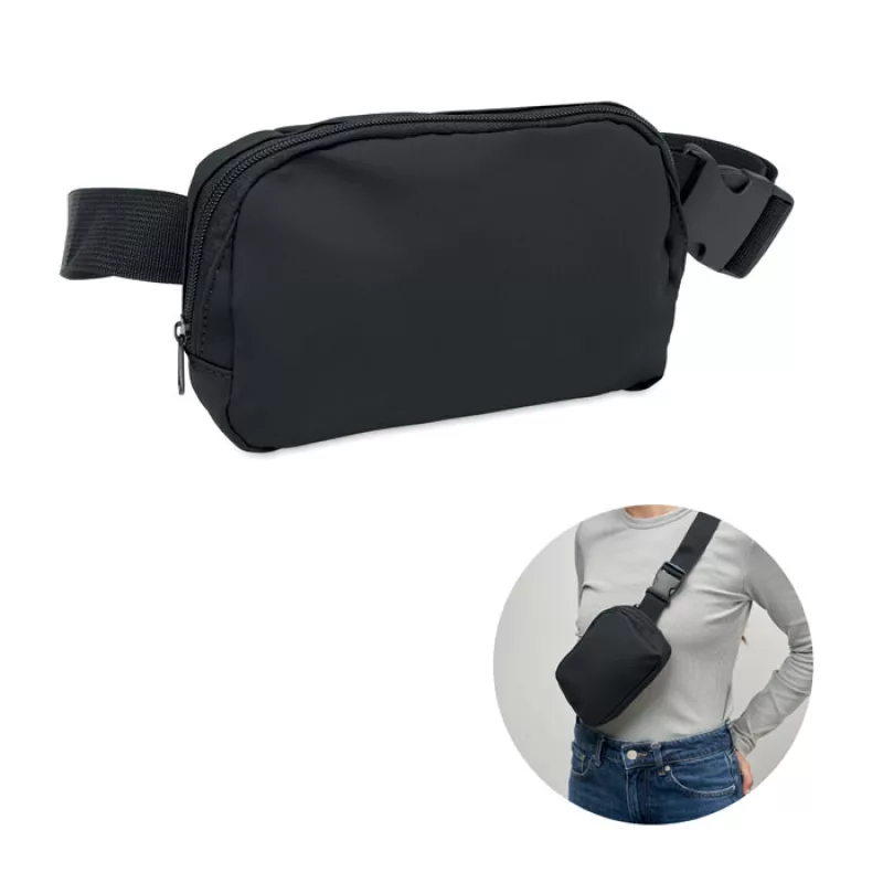 Sac banane en polyester 210D, Noir
