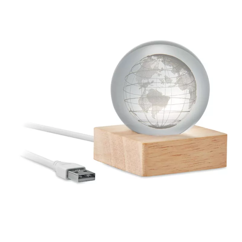 Globe en verre LED, Bois