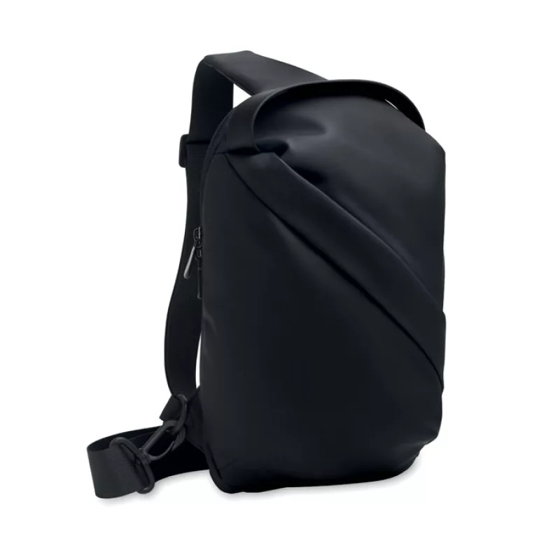 Cross chest bag in soft PU, Black