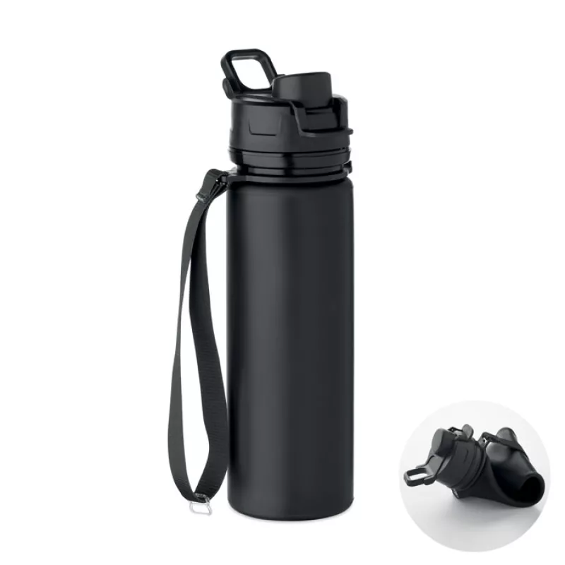 Bouteille de sport en silicone, Noir