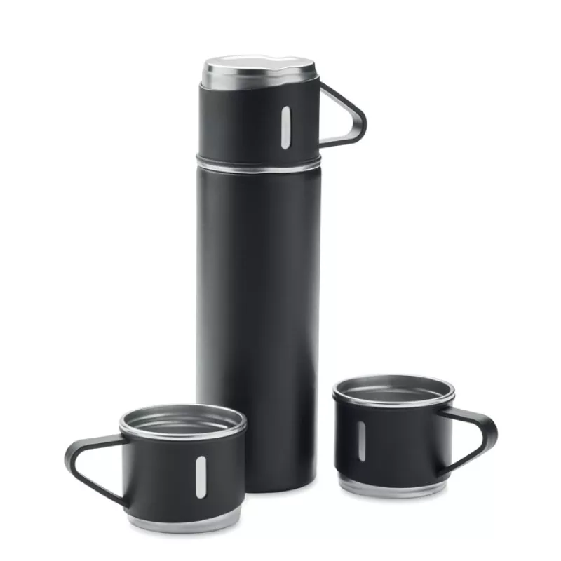 Double wall bottle and cup set, Black