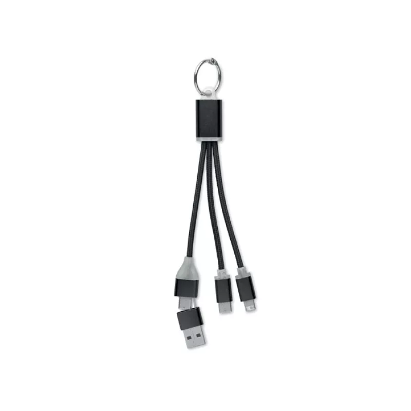 4in1 Ladekabel Typ-C, Schwarz