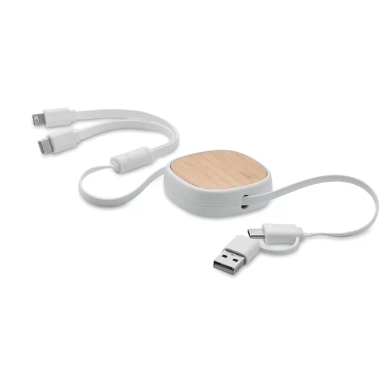Einziehbares USB-Ladekabel, Weiß
