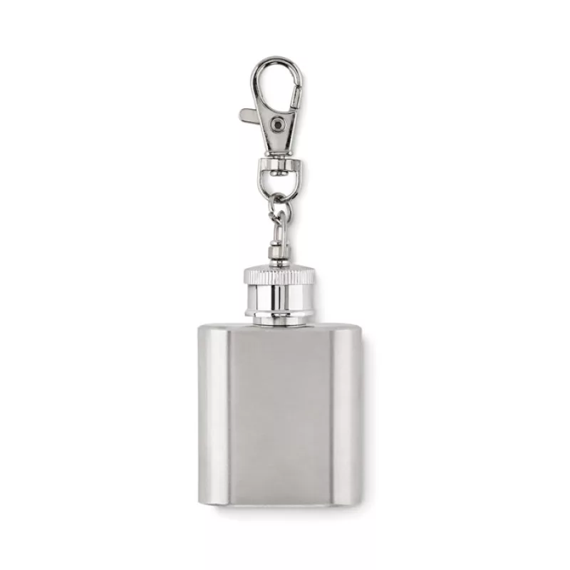 Schlüsselring mit Flachmann, Silber