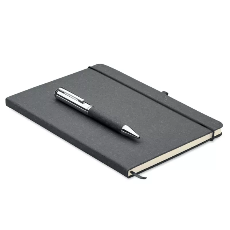 Set mit Notizbuch, Schwarz