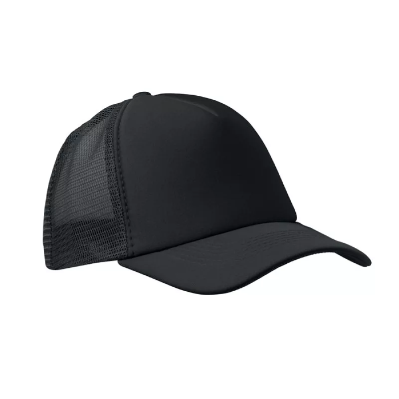 5 Panel trucker cap, Black