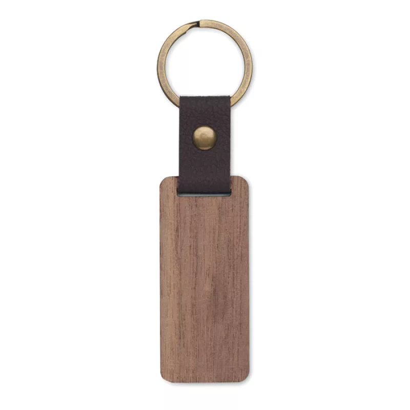 Porte-clés en noyer et PU, Bois