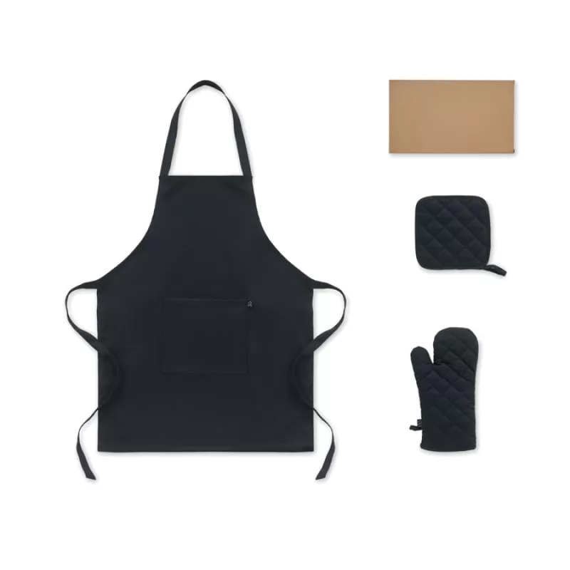 Recycled cotton kitchen set, Black