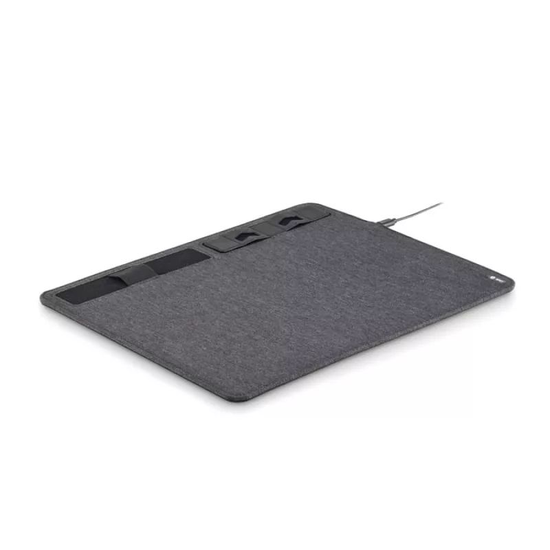 RPET mouse mat charger 15W, Stone Grey