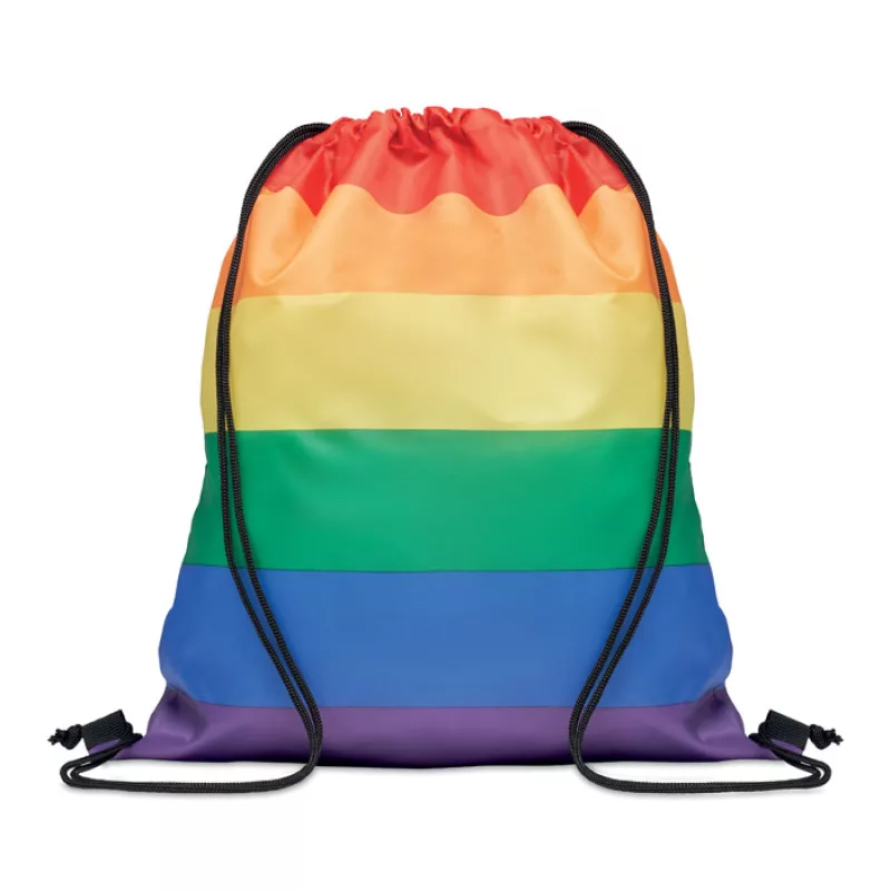 Sac à cordon arc-en-ciel RPET, Multicolore