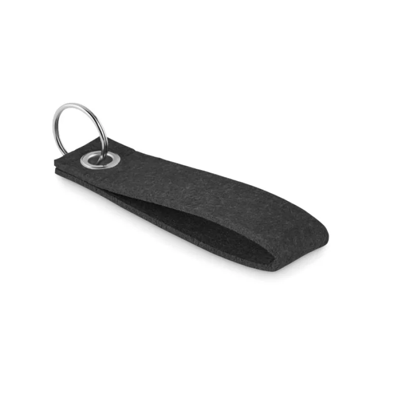 Porte-clés en feutre RPET, Noir
