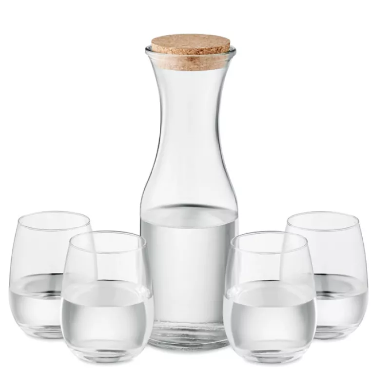 Set aus recyceltem Glas, Transparent