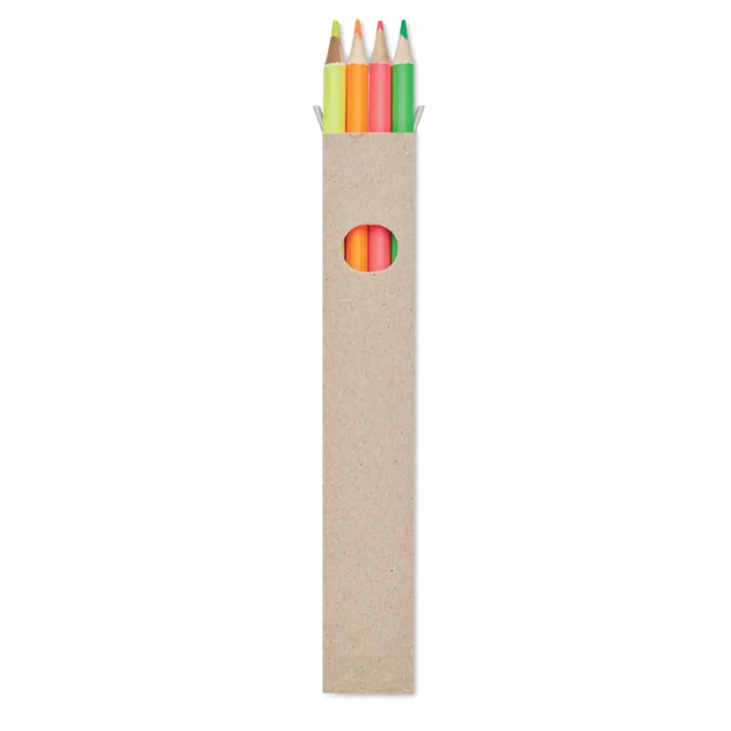 4 highlighter pencils in box, Multicolour