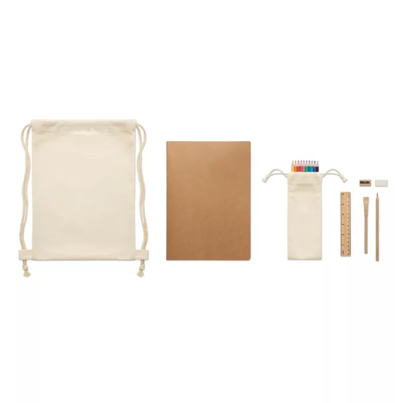 Kids drawing set in drawstring, Beige