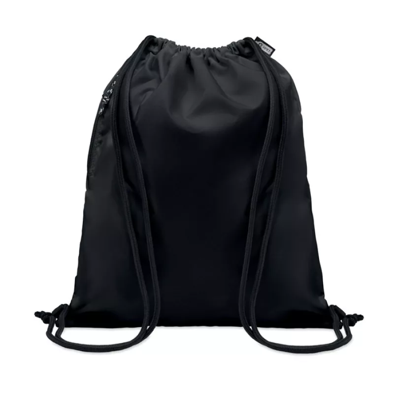 Large drawstring bag 300D RPET, Black