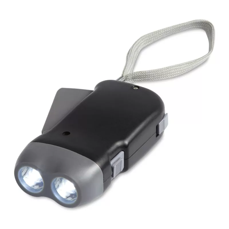 2 LED dynamo torch, Black