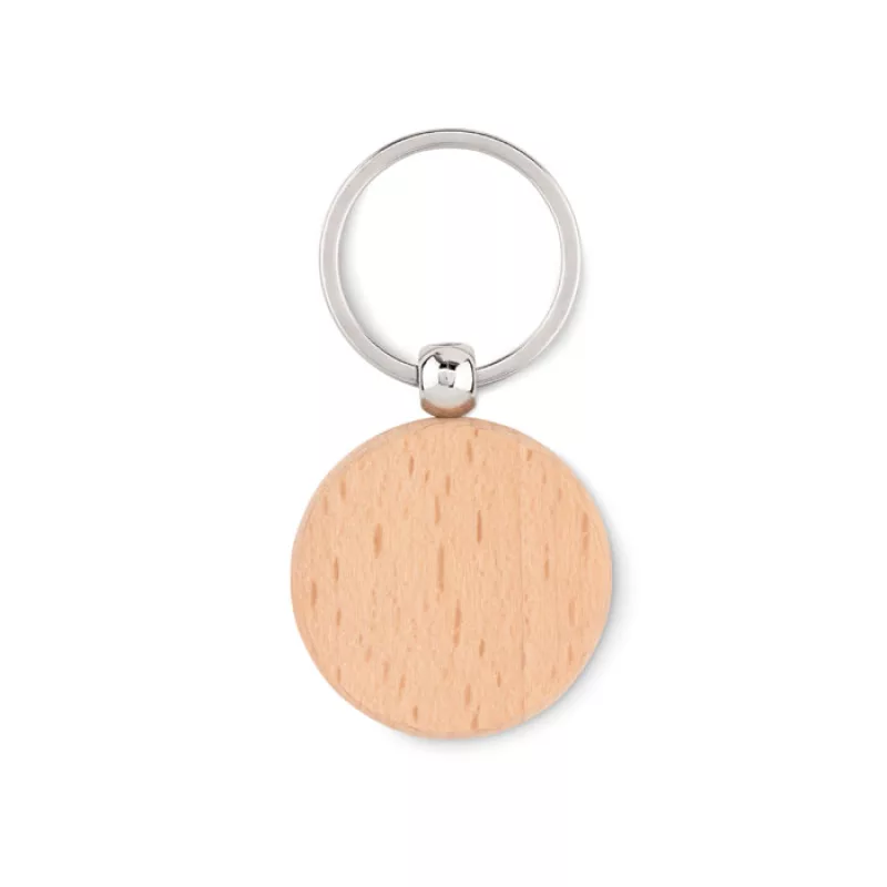 Round wooden key ring, Wood