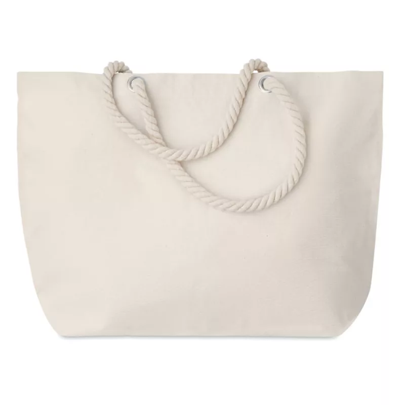 Beach bag with cord handle, Beige
