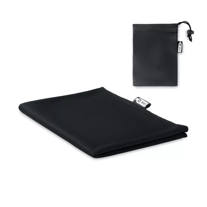 Serviette de sport en RPET, Noir