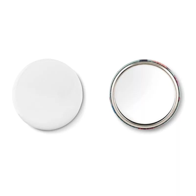 Mirror button metal, Matt Silver